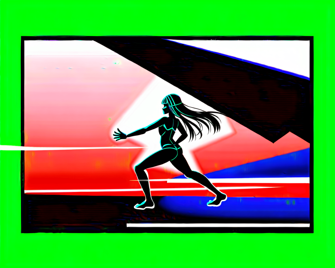 AI generated wallpaper featuring silhouette, runner, figure