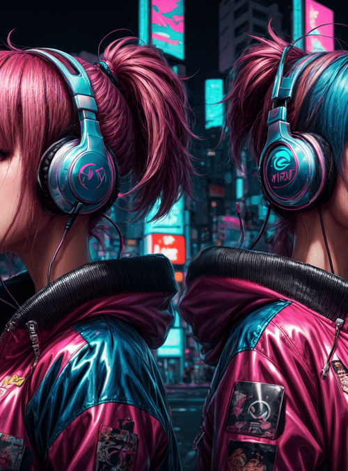 girls, headphones, jackets