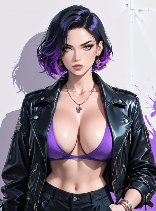woman, biker, punk, model