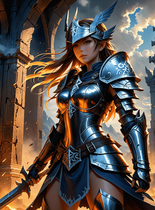 warrior, armor, sword