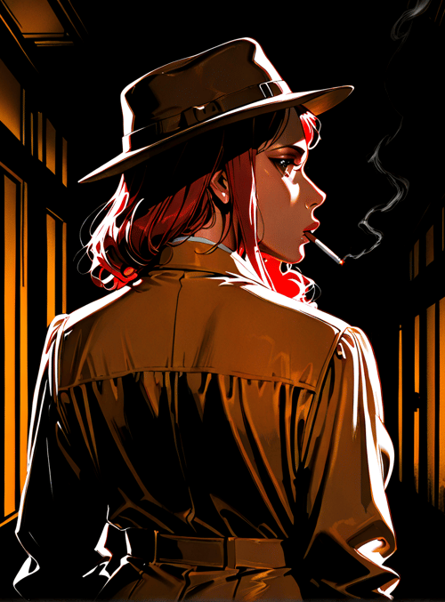 woman, hat, cigarette, jacket, sign