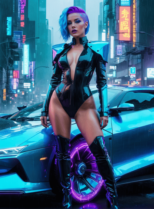 woman, car