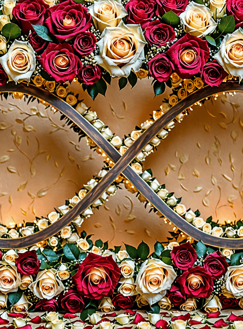 infinity symbol, roses, flowers