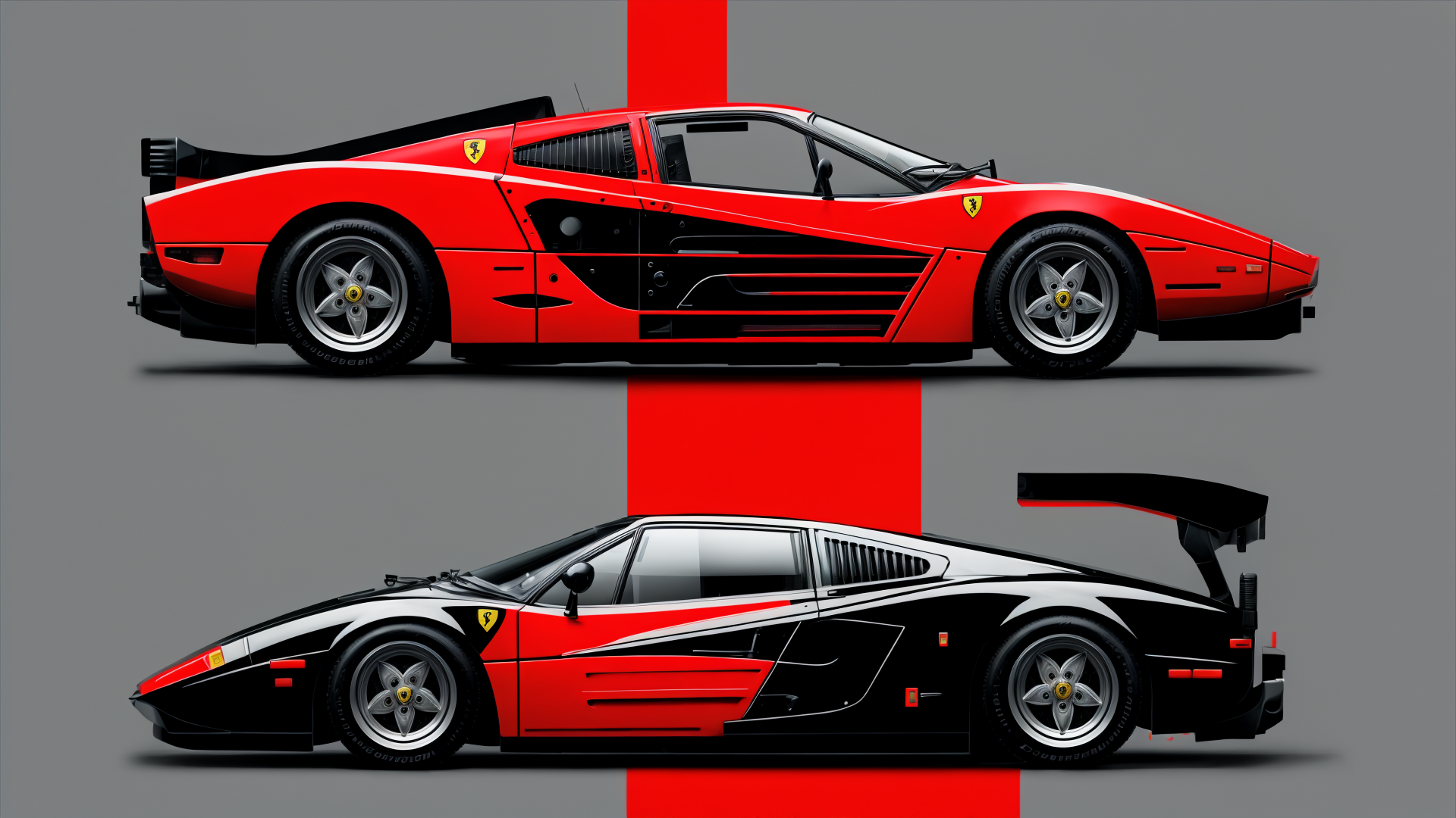 AI generated wallpaper featuring ferrari, sports car, car