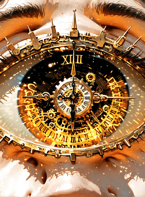 eye, clock, gears, watch, mechanism