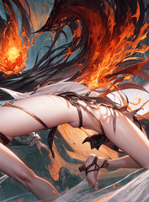 goddess, fire, wing