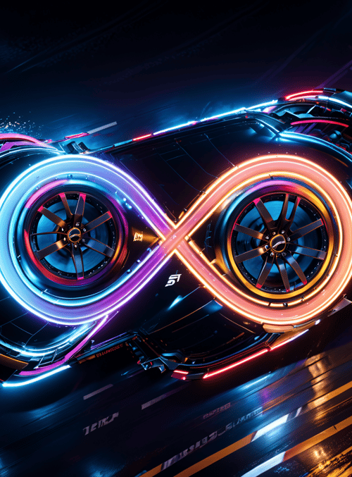 car, neon, infinity