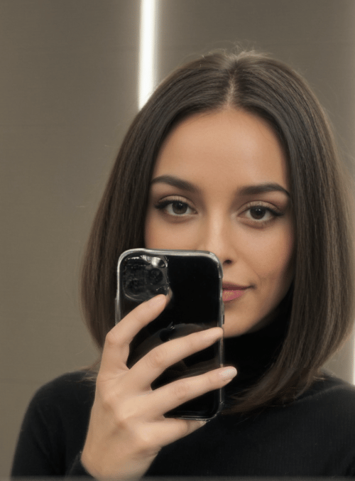 woman, phone, camera