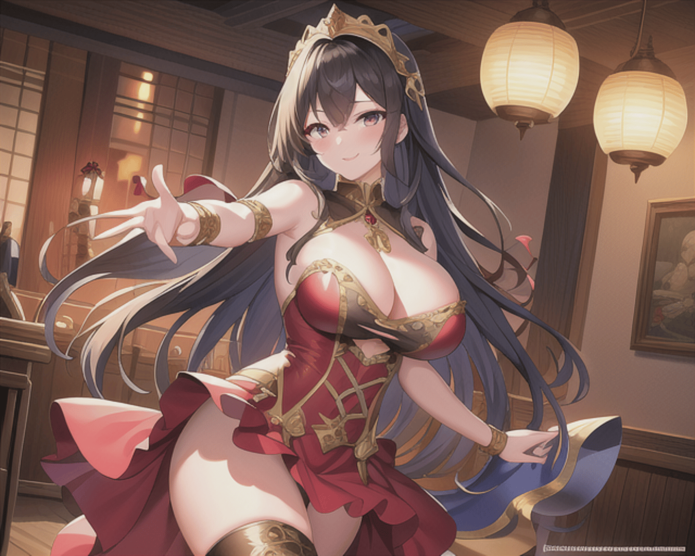AI generated wallpaper featuring woman, goddess, queen