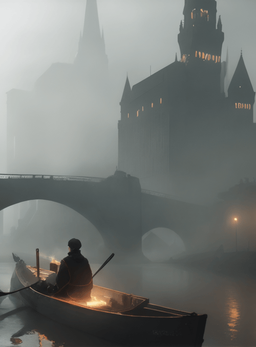 boat, city, person
