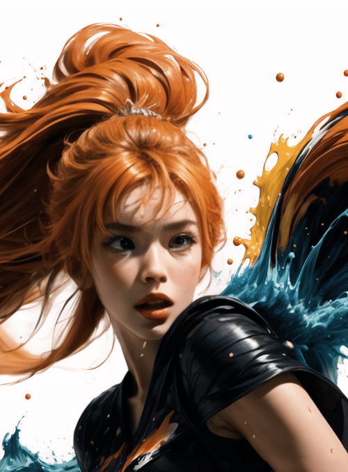 woman, hair, paint