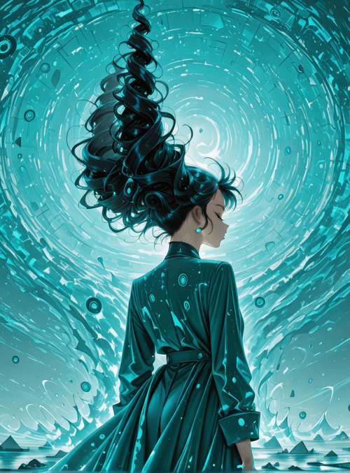 woman, hair, dress