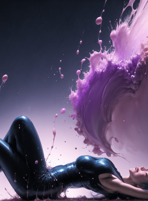 woman, liquid, paint