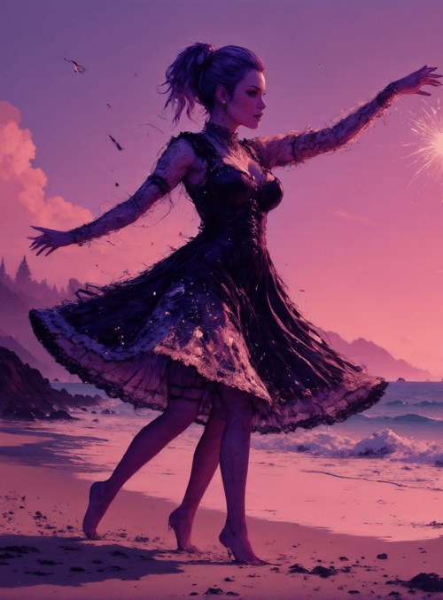 woman, sparkle, beach