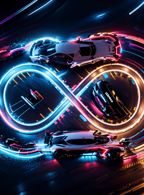 cars, neon, infinity