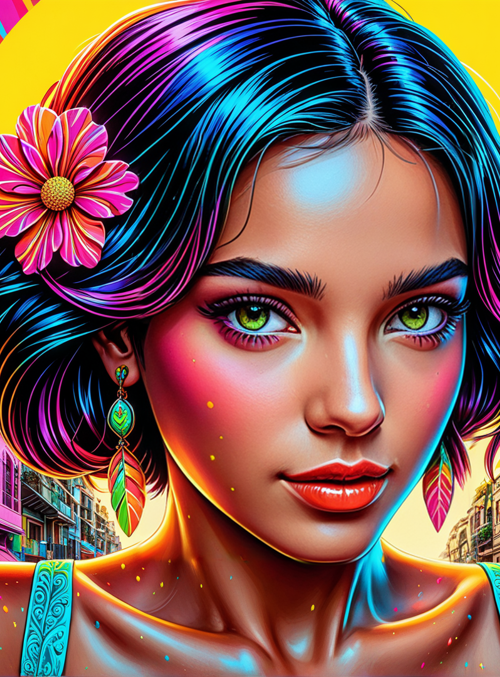 woman, flower, building, ballet, earring