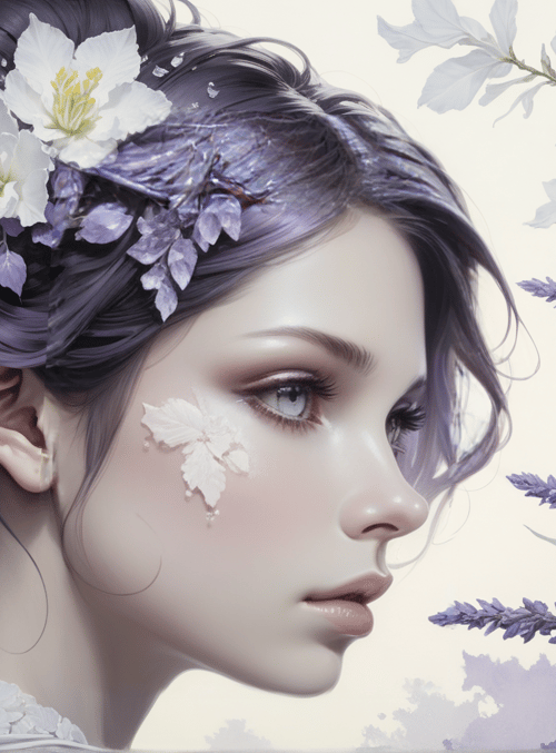 woman, flowers, lilacs