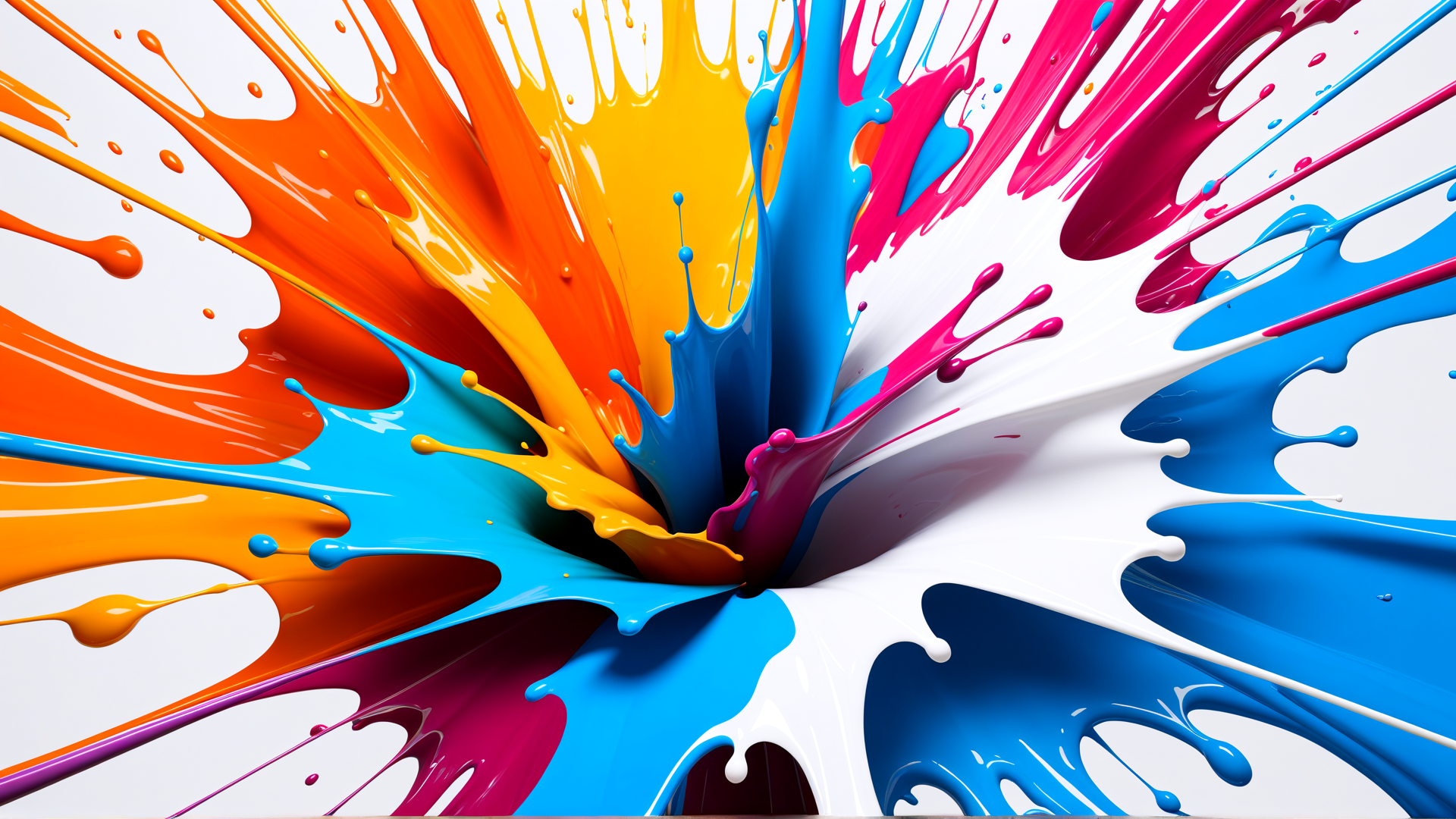 AI generated wallpaper featuring paint, splatter, splash, ink, color