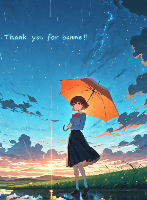 girl, umbrella, sky