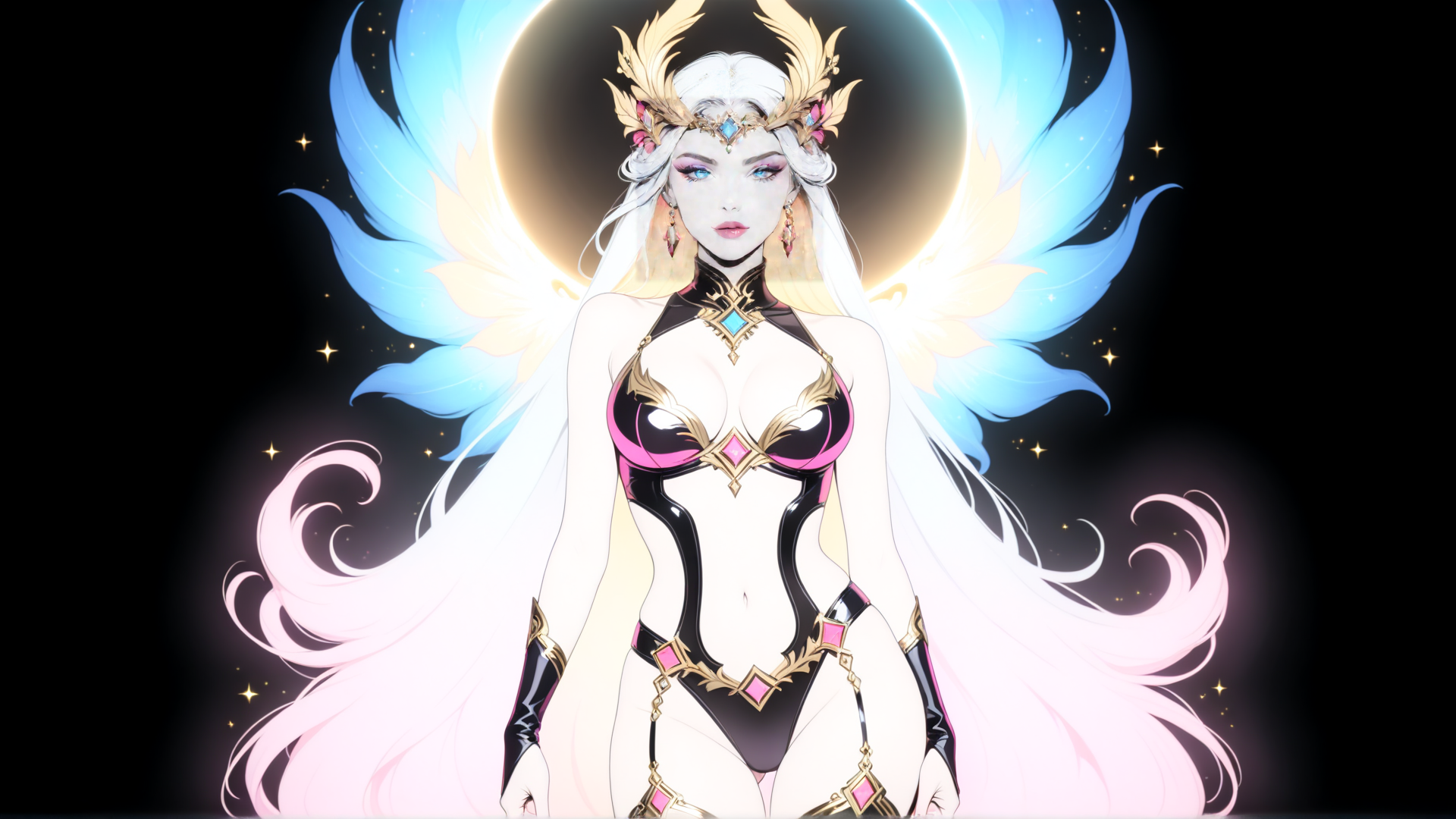 AI generated wallpaper featuring fairy, goddess, angel