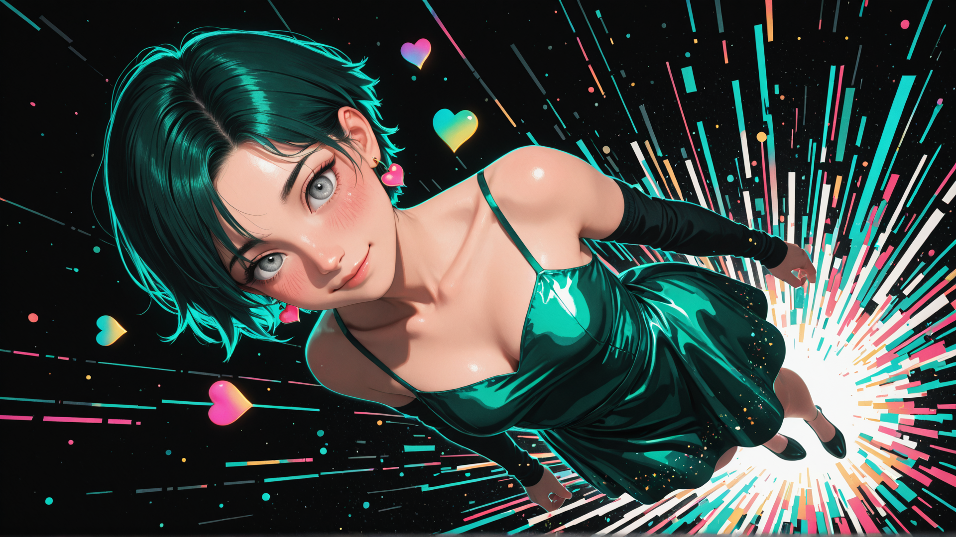 AI generated wallpaper featuring woman, girl, character, figure
