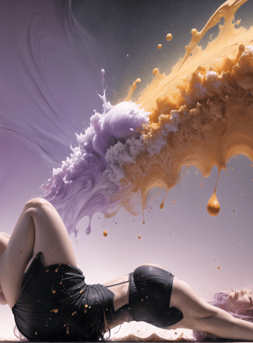 woman, paint, splatter