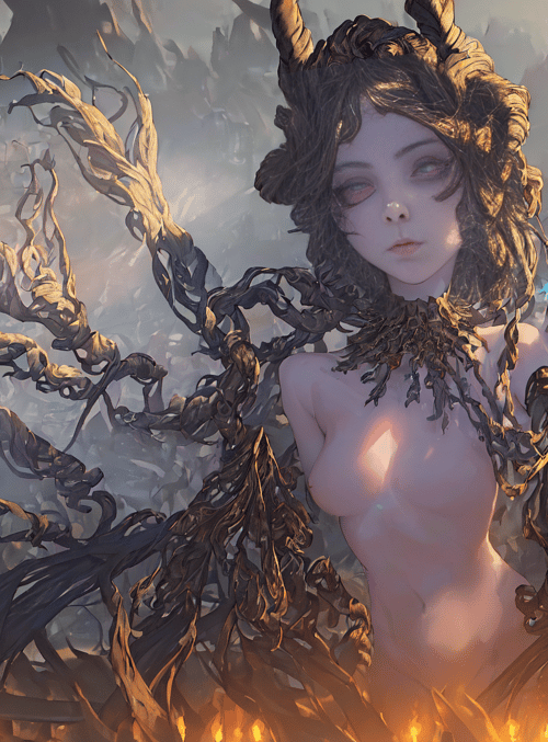 fertility goddess, plant-like figure, mythological entity