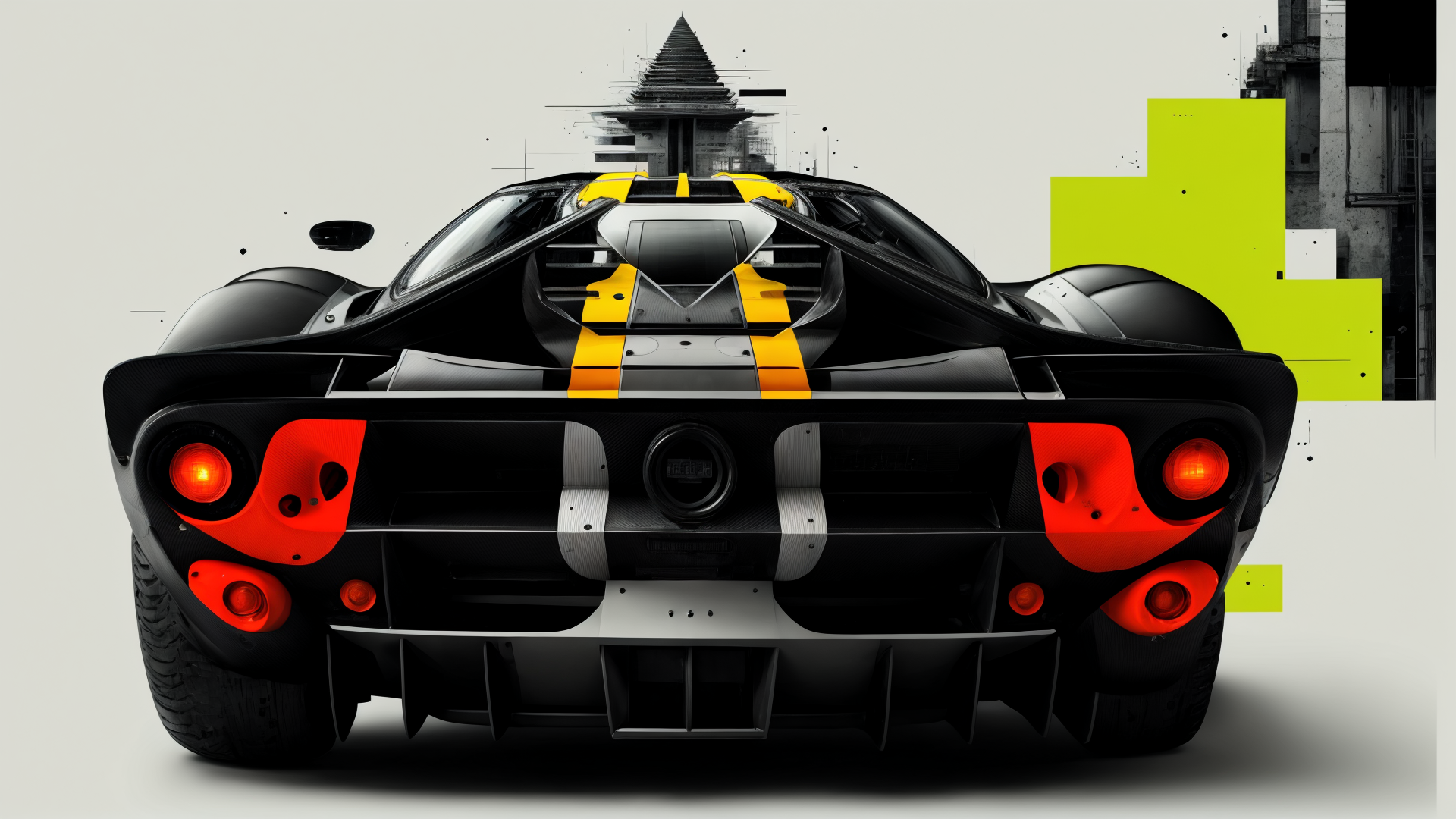 AI generated wallpaper featuring sports car, hypercar, automobile