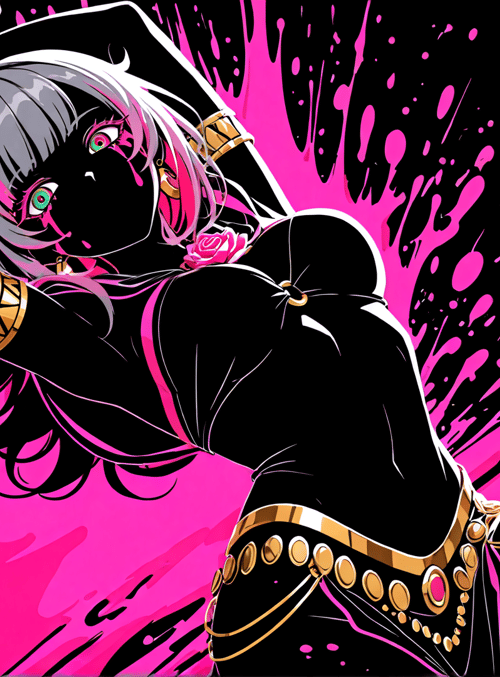 woman, anime, rose