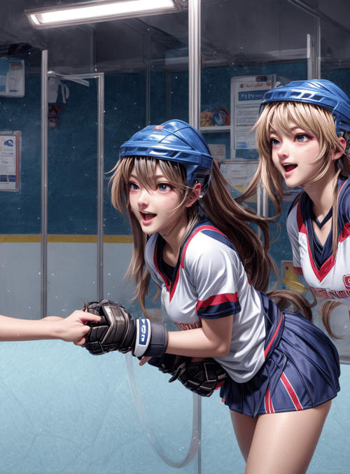 girls, baseball, hockey, helmets, uniforms, skirt, gloves
