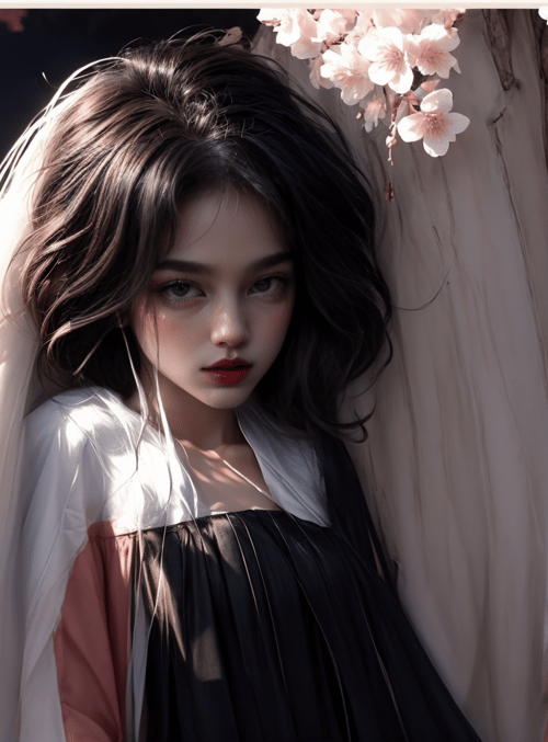 girls, cherry blossom, tree