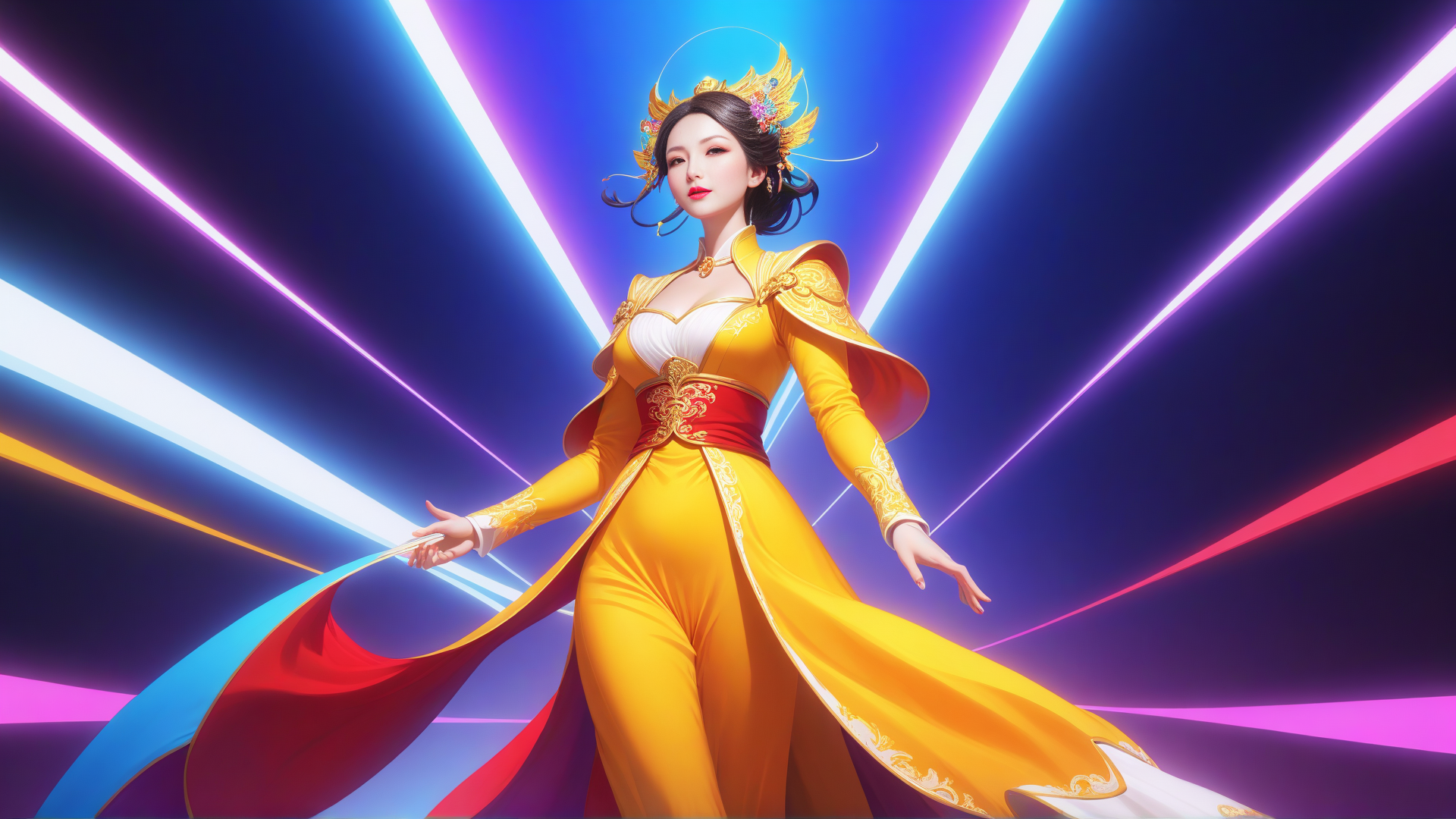 AI generated wallpaper featuring woman, queen, goddess
