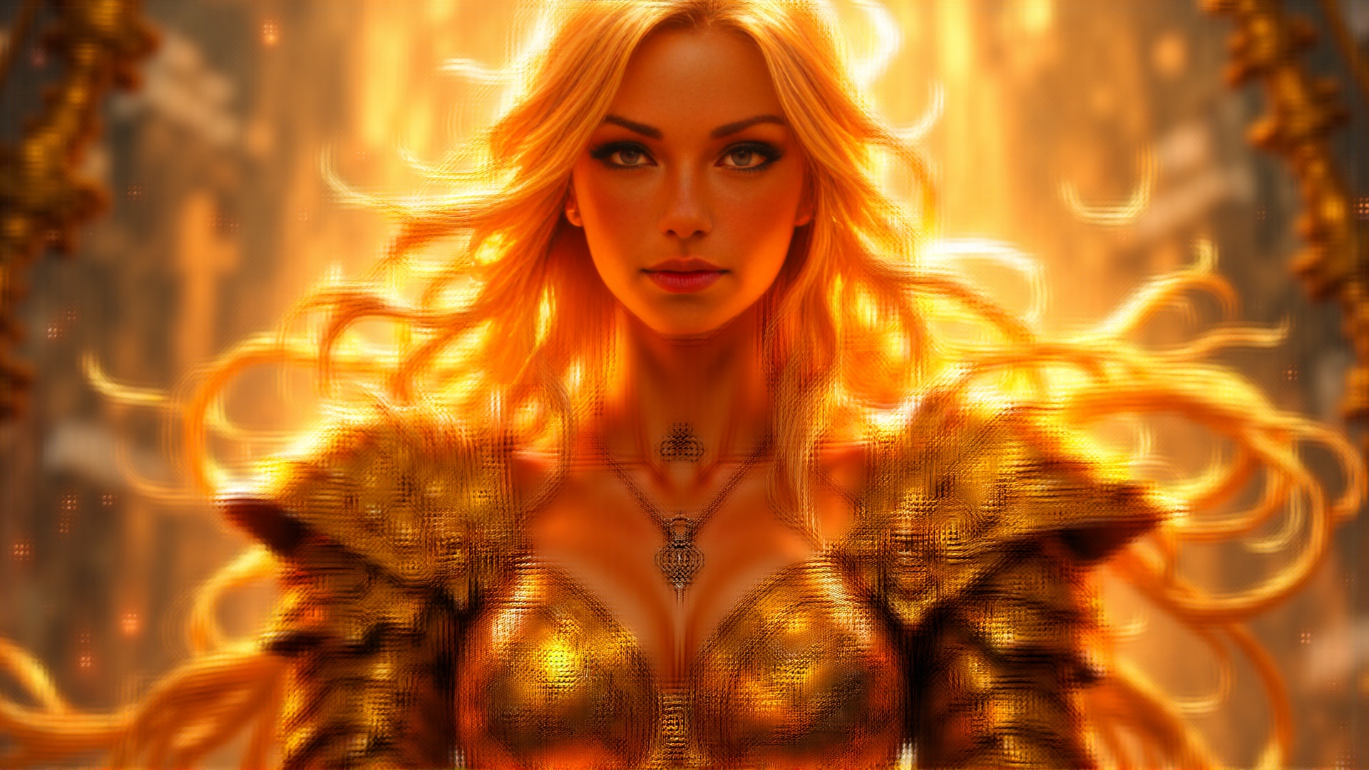 AI generated wallpaper featuring woman, goddess, queen