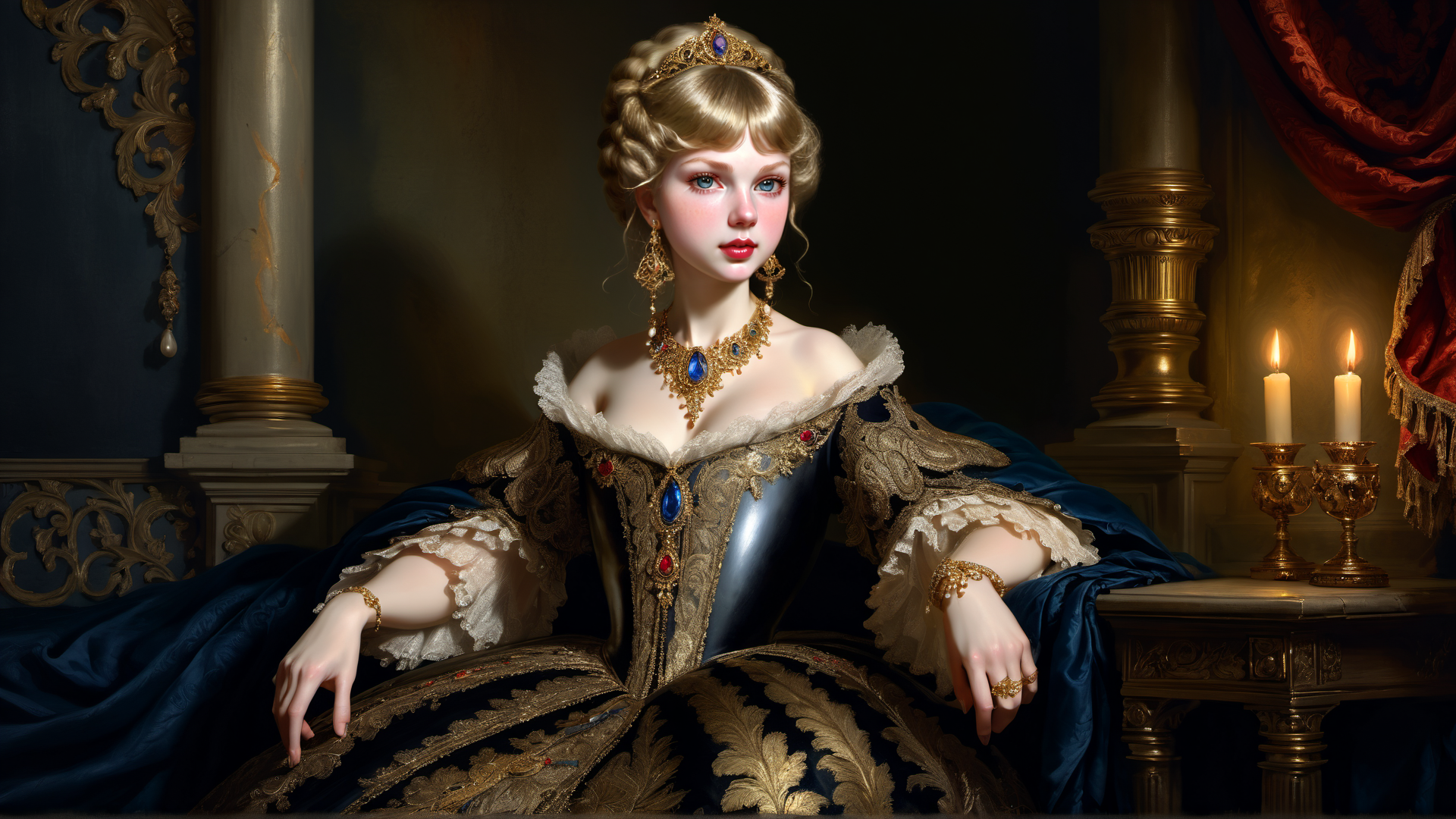 AI generated wallpaper featuring queen, woman, royal