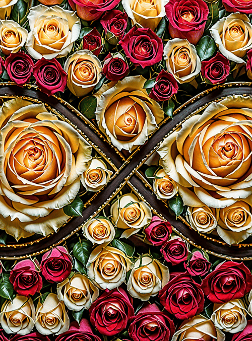 roses, infinity symbol