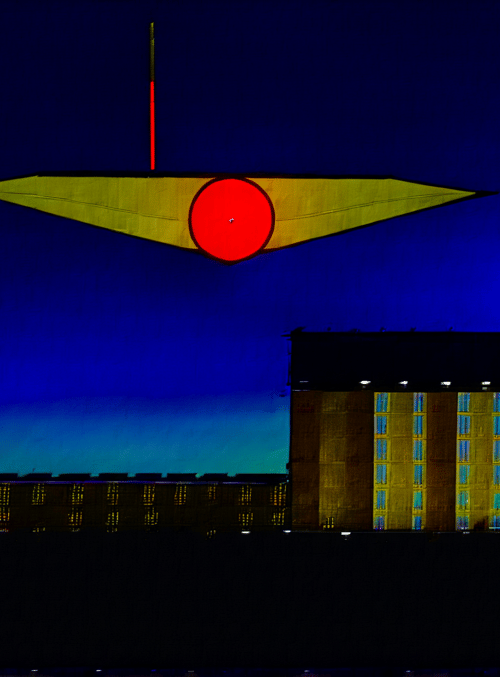 building, projection, cityscape