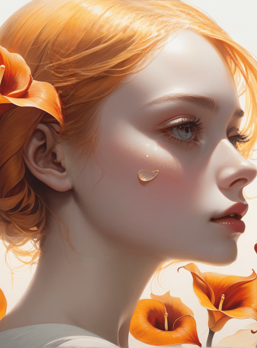 woman, calla lily