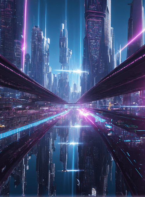 cityscape, skyscrapers, futuristic