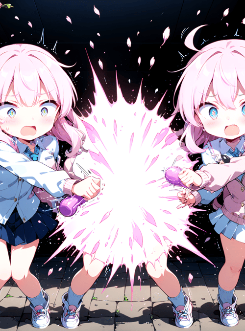 girls, cherry blossoms, bottles