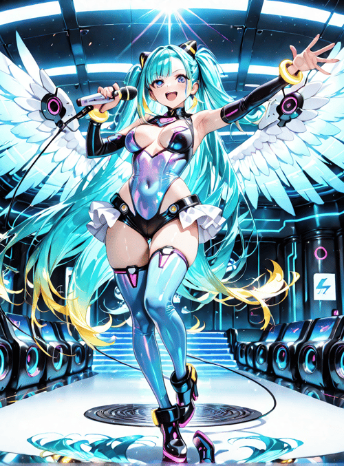 anime character, mikuru, wings
