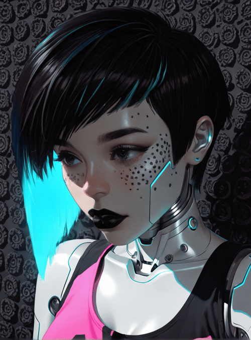 cyborg, robot, woman, character, anime