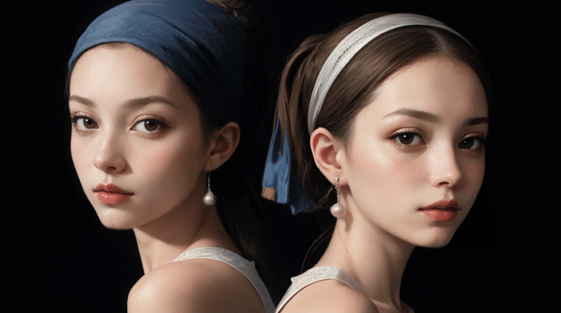 AI generated wallpaper featuring woman, headband, earrings
