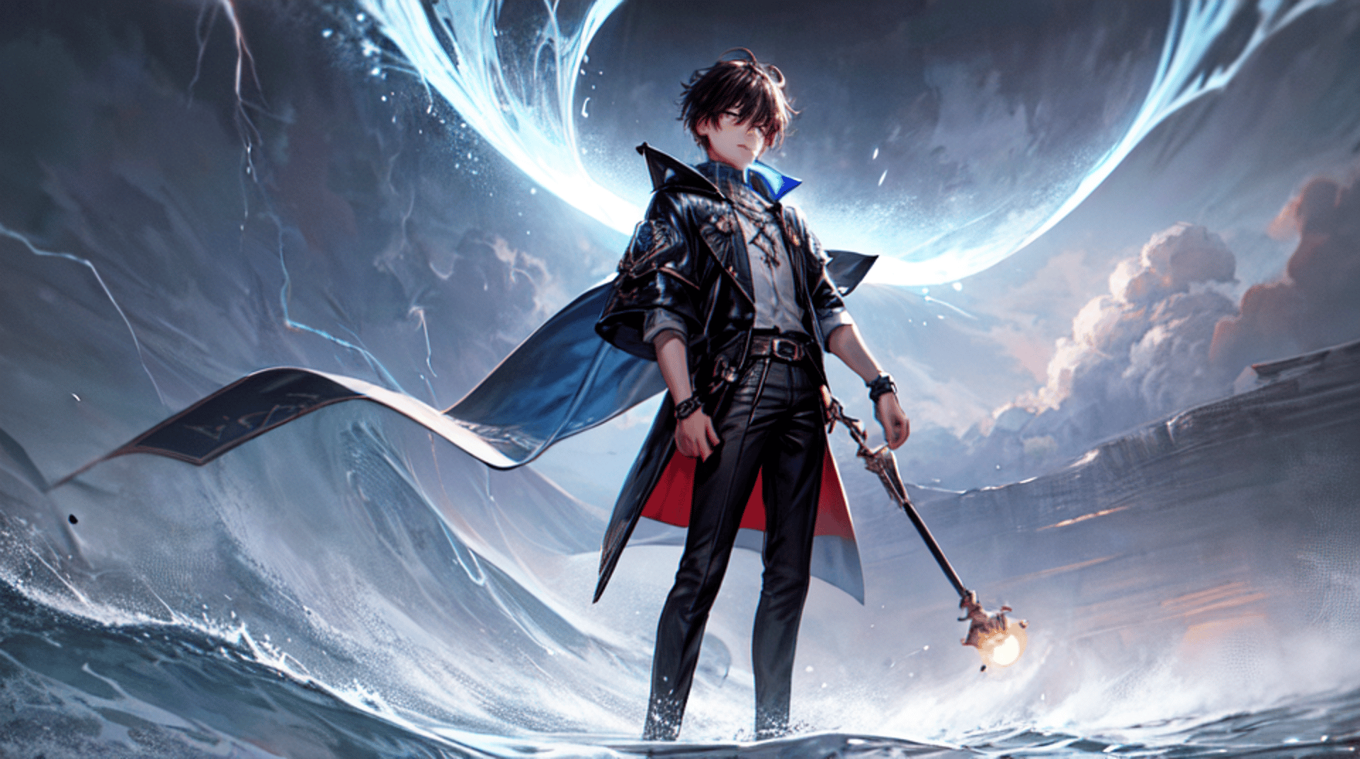 AI generated wallpaper featuring mage, guy, character