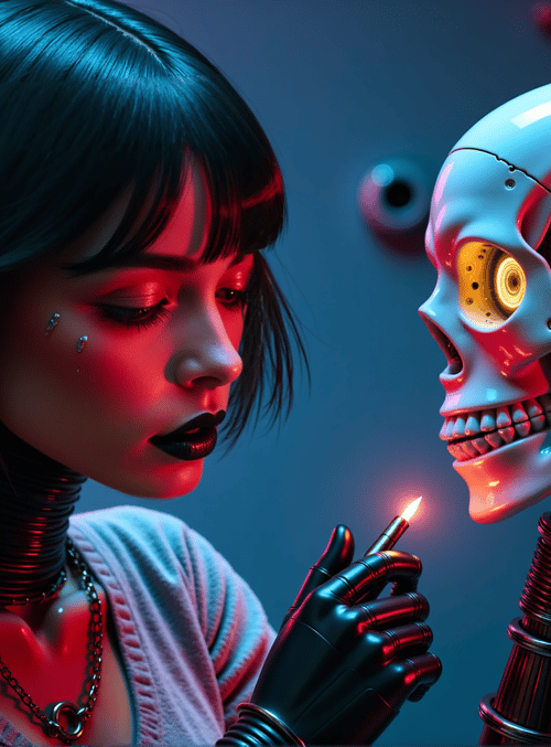 cyborg, robot, human
