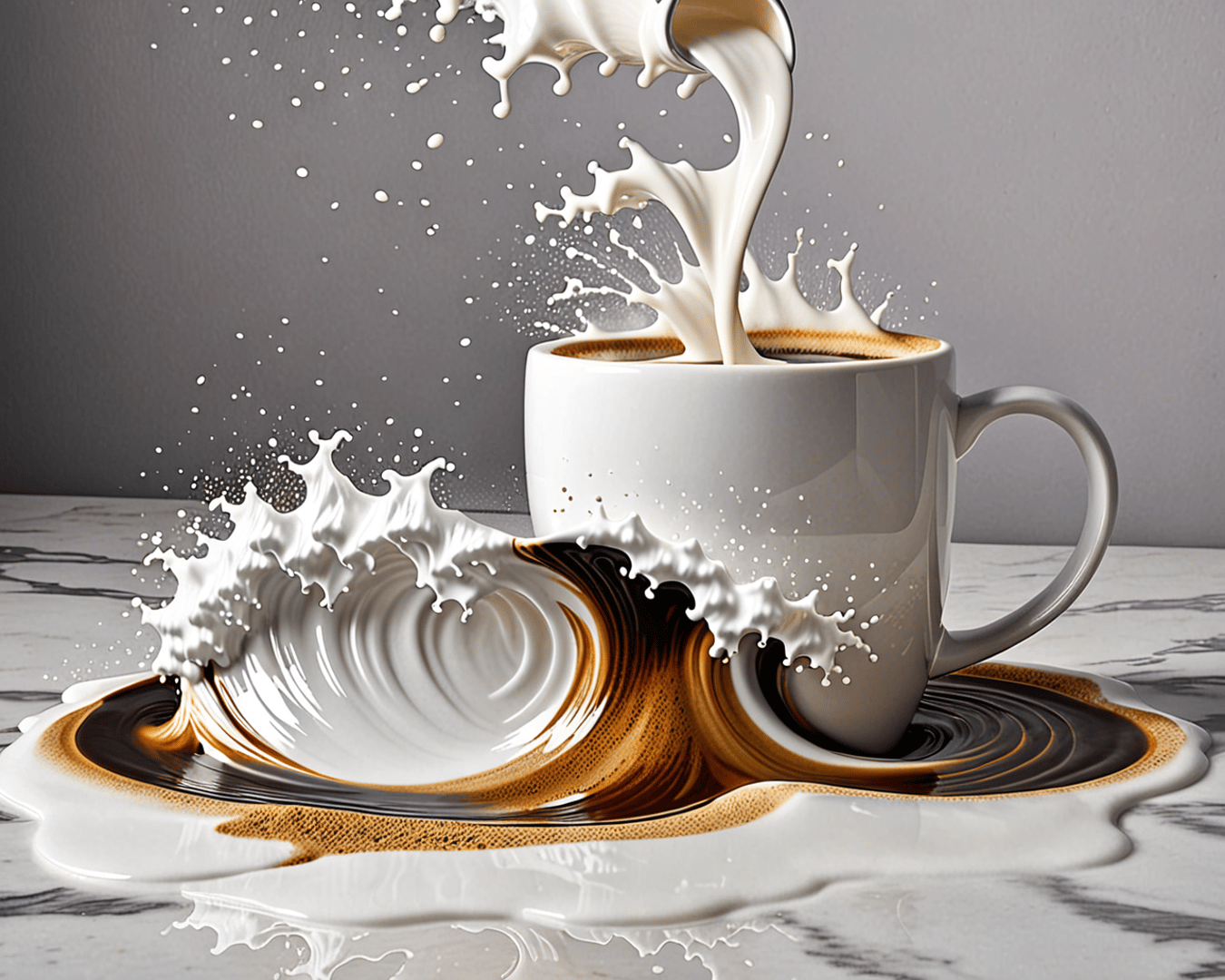 AI generated wallpaper featuring coffee, milk, cup