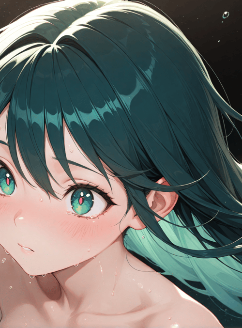 girl, hair, tears, bubbles