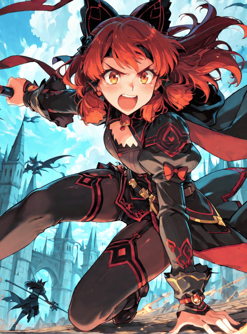 girl, sword, castle, dragons, armor, flags, warrior, characters, flying, magic