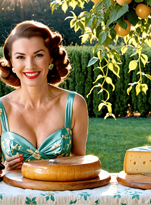 woman, cheese, grapes