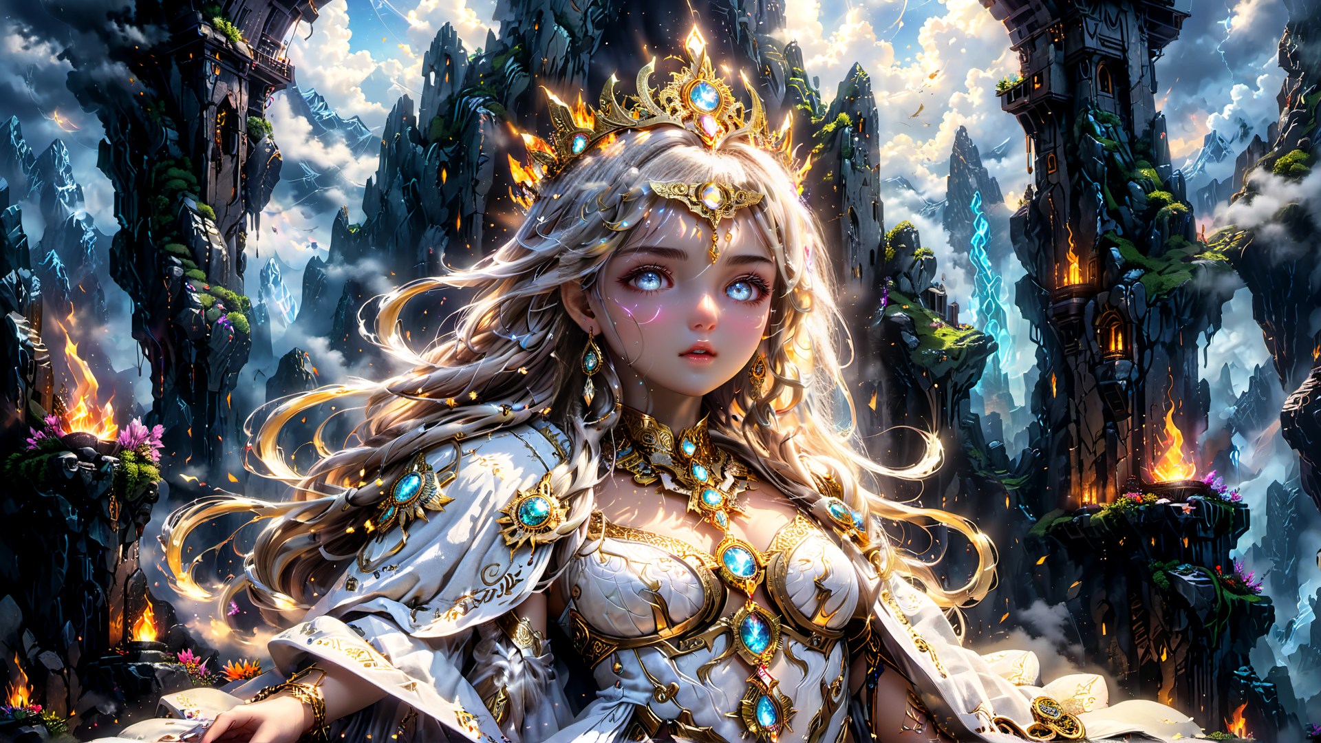 AI generated wallpaper featuring princess, fairy, goddess