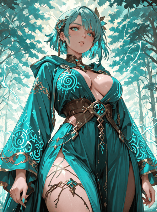woman, elf, forest, magical, character, clothing, trees, nature, ancient, symbol